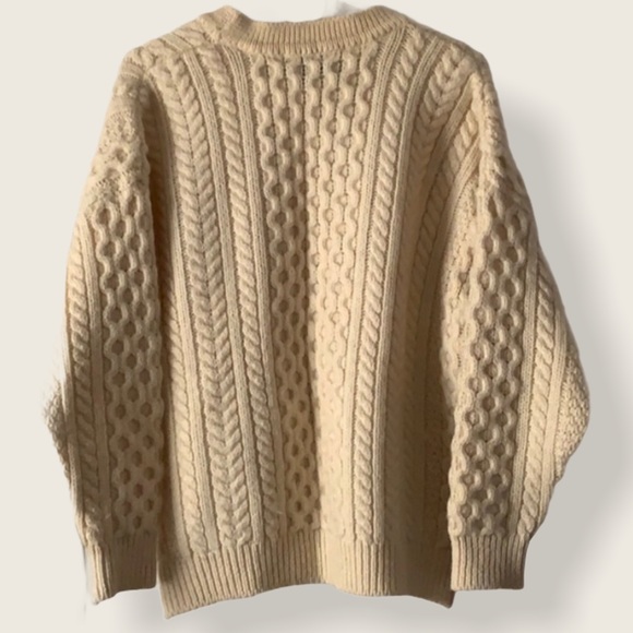 100% Irish Wool Cream Cardigan - Picture 3 of 3